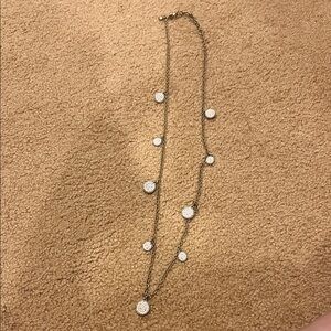 J. Crew Silver Necklace with White Accents